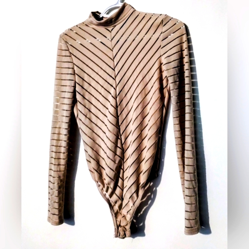 Beige Long Sleeve Bodysuit